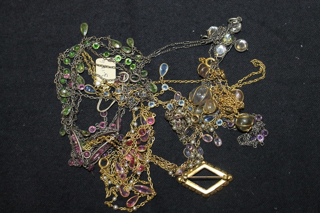 Appraisal: A COLLECTION OF EDWARDIAN AND OTHER PENDANTS and necklaces mostly