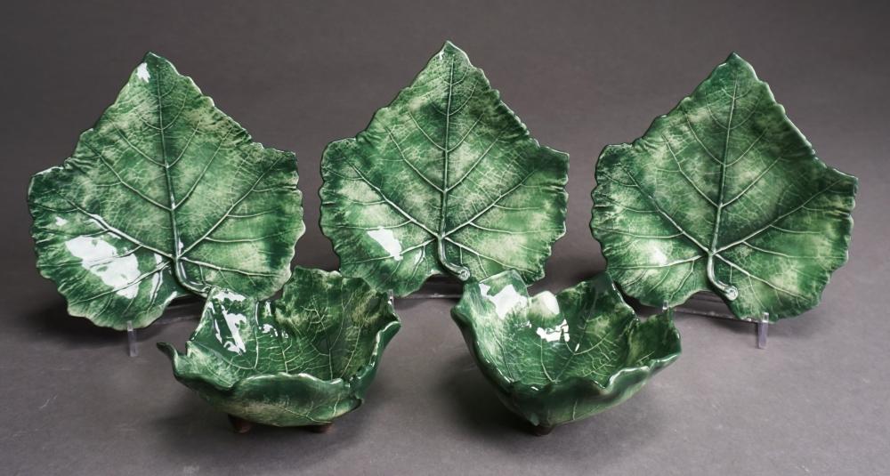 Appraisal: Set of Vietri Style Grape Leaf Bowls and Plates