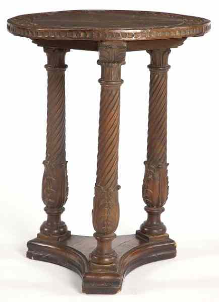 Appraisal: Continental Carved Circular Side Tableearly th century walnut having a