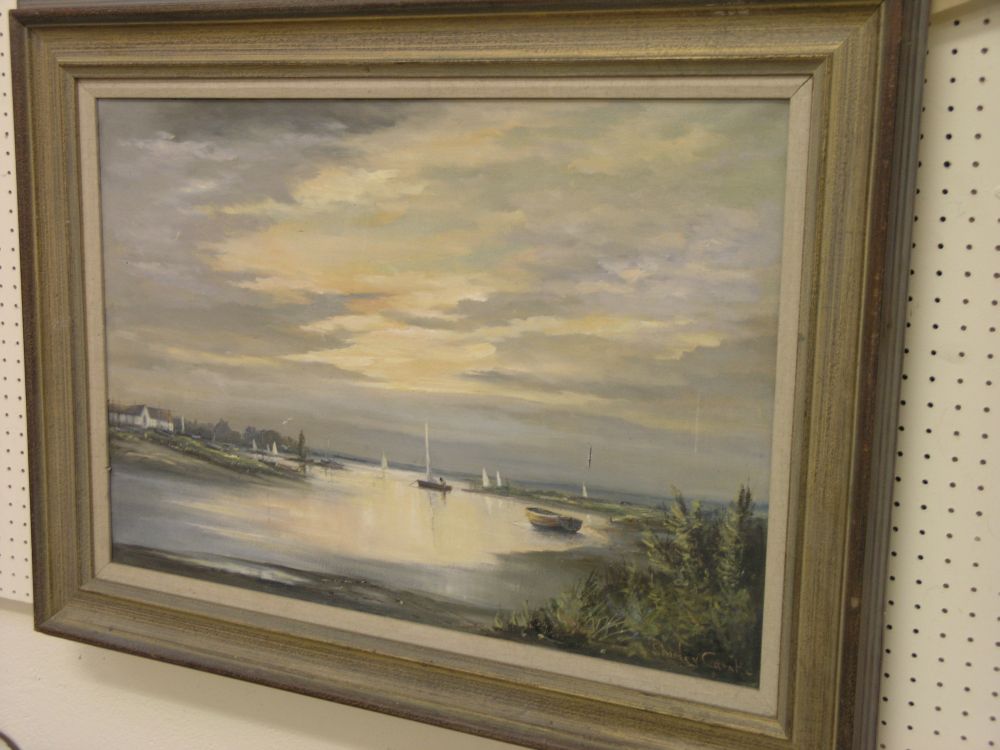 Appraisal: Shirley Carnt - oil on canvas an evening view of