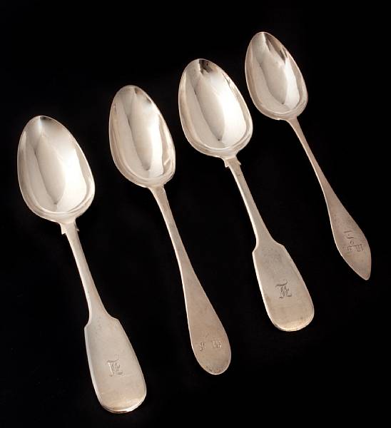 Appraisal: An assorted group of silver tablespoons Comprising Georgian Victorian and