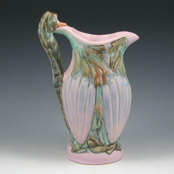 Appraisal: Weller Sabrinian pitcher with shell motif and seahorse handle Marked