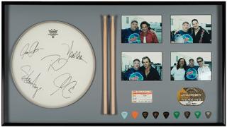 Appraisal: Journey Autographed Concert Memorabilia Display Shadowbox display of memorabilia associated