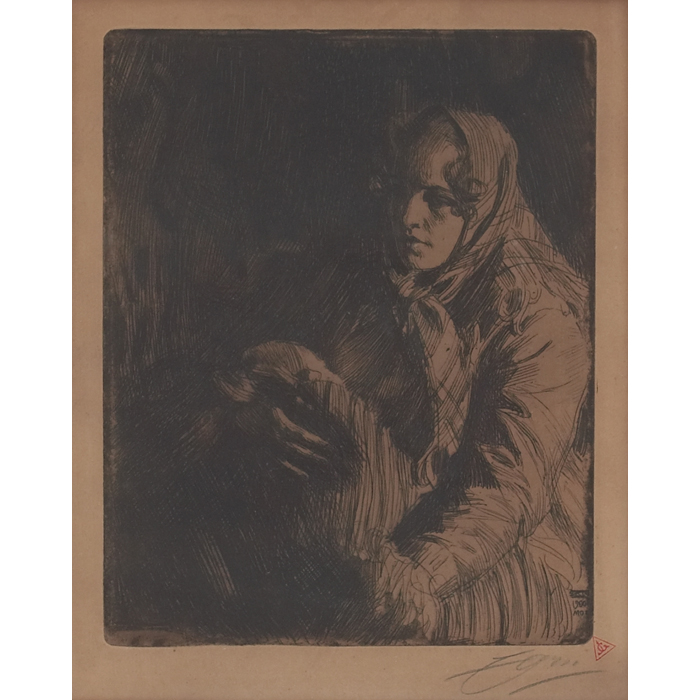 Appraisal: Anders Zorn Swedish - ''Swedish Madonna '' engraving '' x