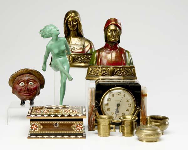 Appraisal: DECORATIVE ITEMS Ten pieces Hammond clock with marble and onyx