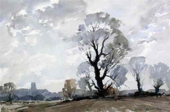 Appraisal: Edward Wesson - watercolour Suffolk Fields signed in pencil x