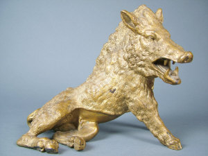 Appraisal: A late th century bronzed metal model of a wild