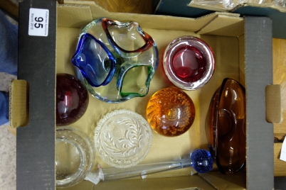 Appraisal: A collection of mid-century ashtrays paperweights vases etc pieces