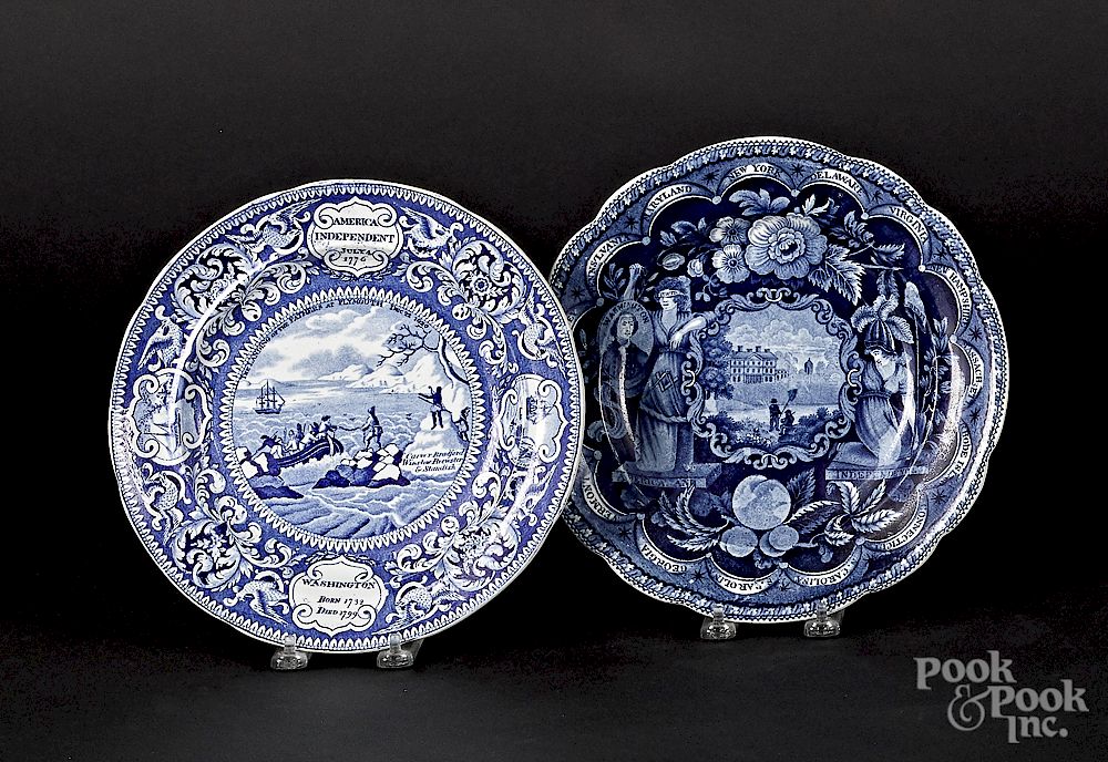 Appraisal: Two Historical blue Staffordshire plates Exclusive on Bidsquare Two Historical