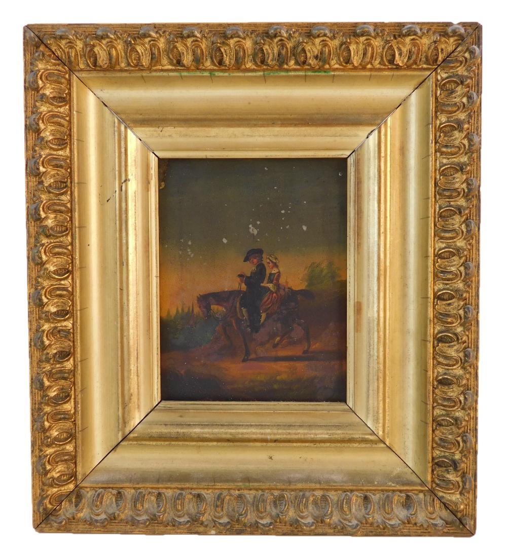 Appraisal: Oil on tin Continental th C small painting of man