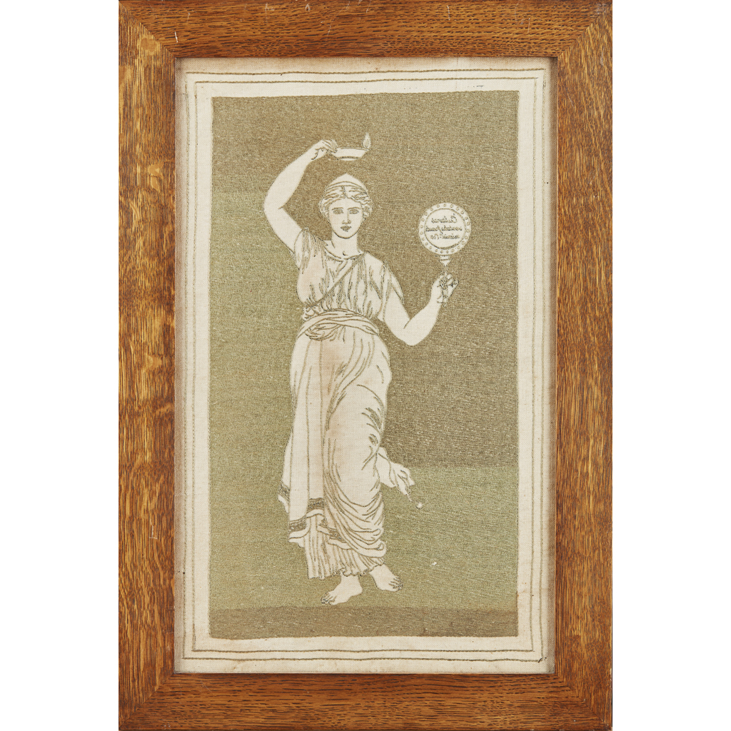 Appraisal: WALTER CRANE - DESIGNER EMBROIDERED PANEL CIRCA depicting a Grecian