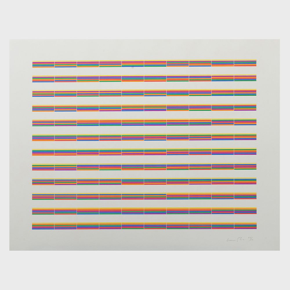 Appraisal: Laura Grisi - Stripes The set of seven lithograph in