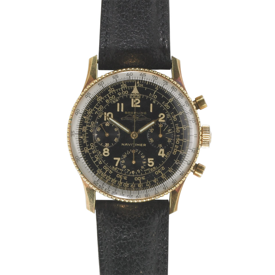 Appraisal: Breitling Navitimer Wristwatch With Chronograph circa reference case jewel cal