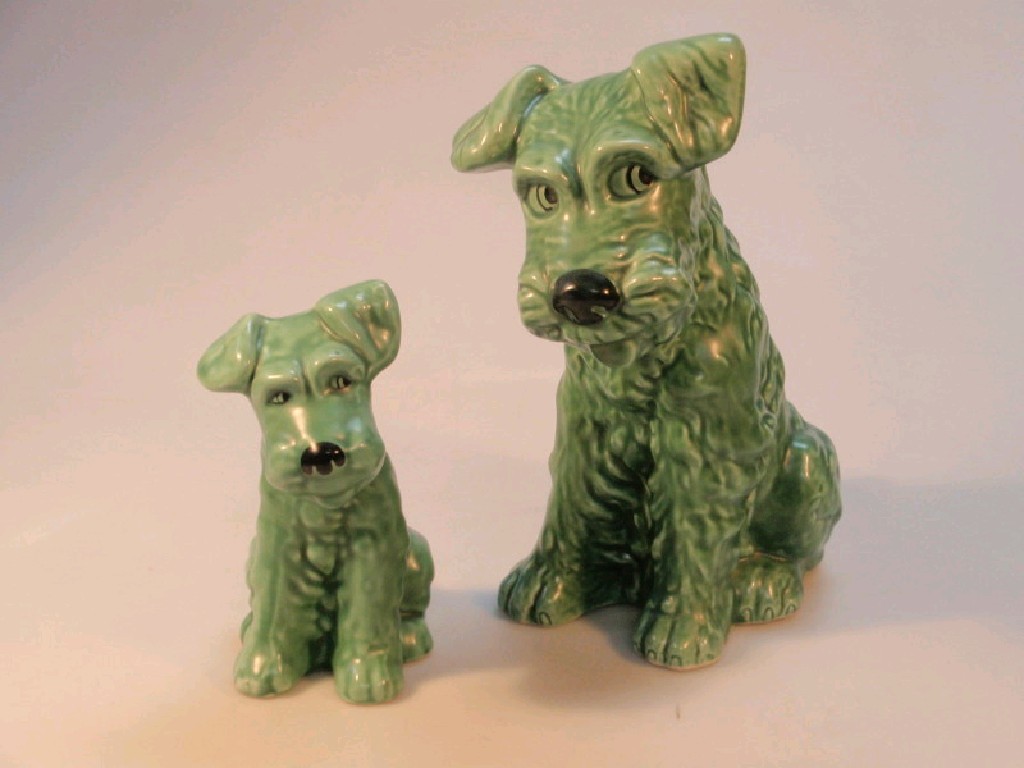 Appraisal: A large Sylvac seated Terrier green body no cm high