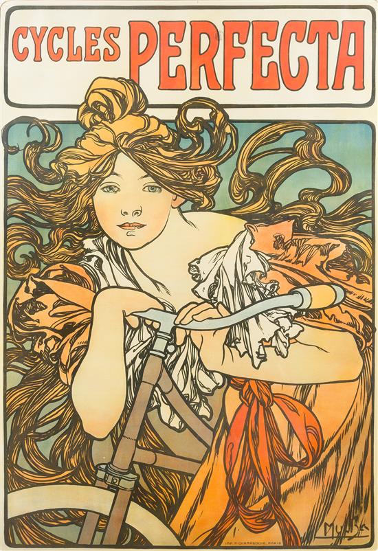 Appraisal: Sale Lot Alphonse Mucha Czech - Cycles Perfecta color poster