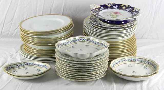 Appraisal: Eleven Derby dessert plates and five shaped dishes painted with