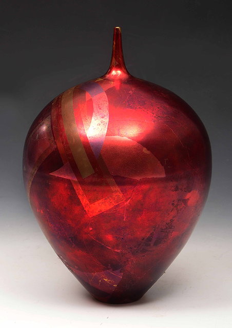 Appraisal: Tony Laverick British b Vase red gold and green geometric