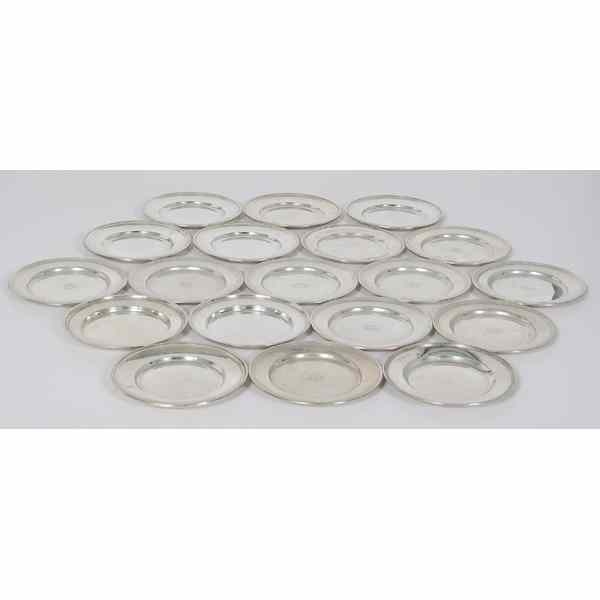 Appraisal: Sterling Bread and Butter Plates American A nineteen-piece assembled group