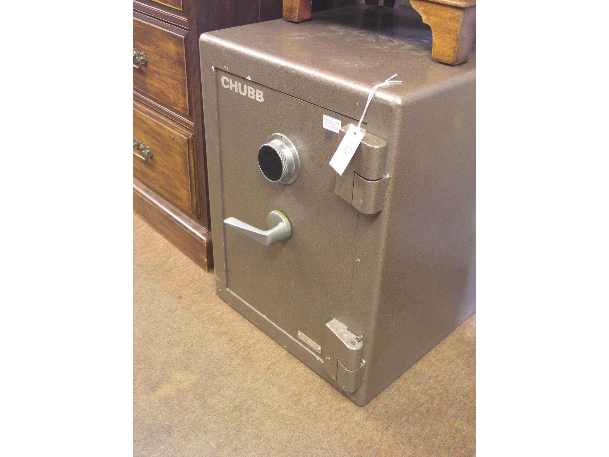 Appraisal: A Chubb Leamington office safe combination lock on factory setting