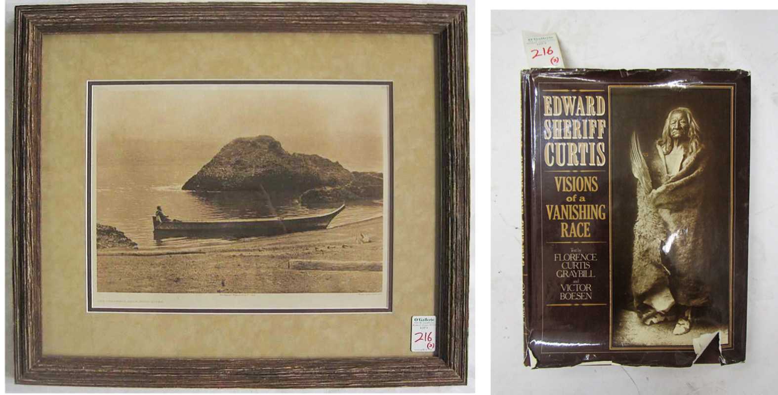 Appraisal: EDWARD CURTIS PHOTOGRAVURE AND BOOK Washington California - The Columbia