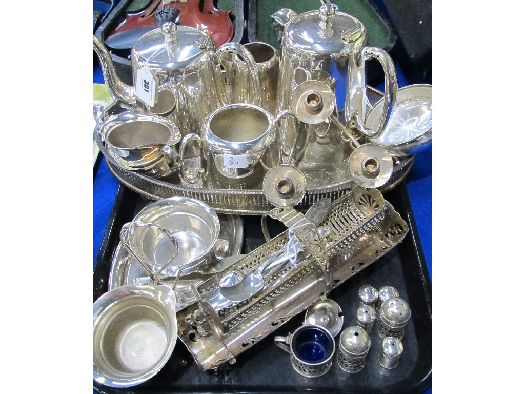 Appraisal: Tray lot of EP - hotelware tray etc