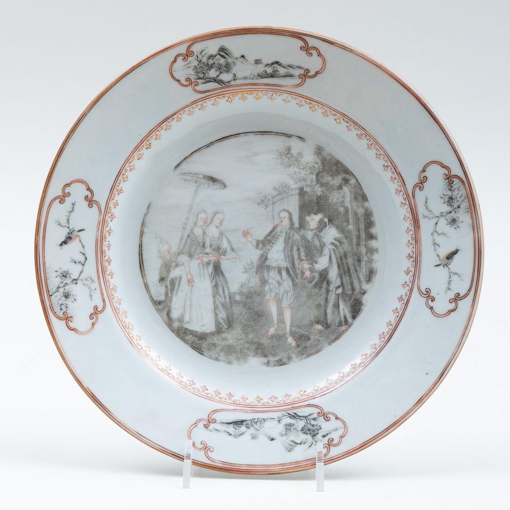 Appraisal: Chinese Export Gilt and Grisaille Porcelain 'Les Oies de Frere