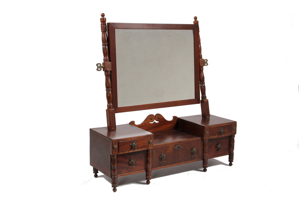 Appraisal: SHAVING MIRROR - Sheraton Period Shaving Toilet Mirror with drop