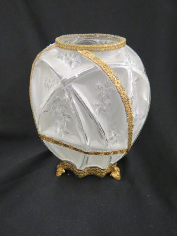 Appraisal: Phoenix Consolidated Art Glass Vase satin with floral designs and