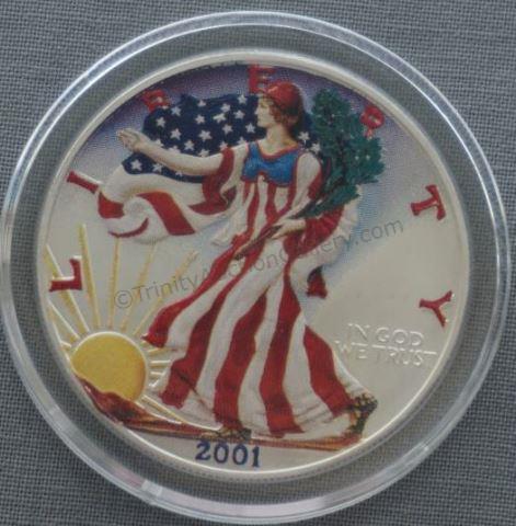 Appraisal: Fine Silver - with Beautiful color details depicts Liberty draped