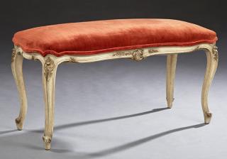 Appraisal: Louis XV Style Polychromed Double Window Seat ear Louis XV