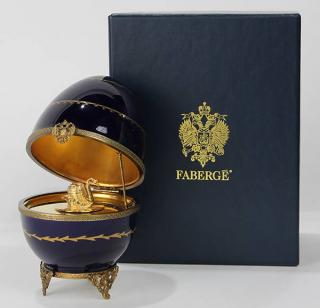 Appraisal: Fabrege egg style music box in the Empire taste by