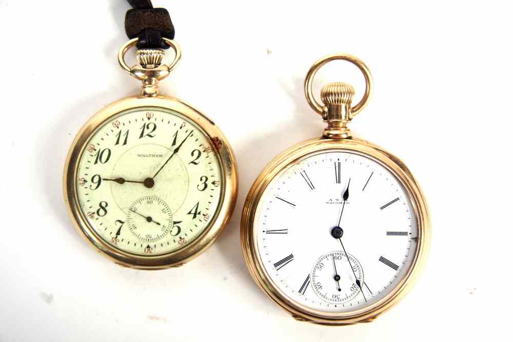 Appraisal: GOLD WALTHAM POCKET WATCHES - '' 'Riverside American Waltham Watch