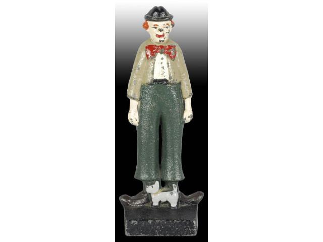 Appraisal: Clown Hobo with Scottie Cast Iron Doorstop Description Full-figure solid