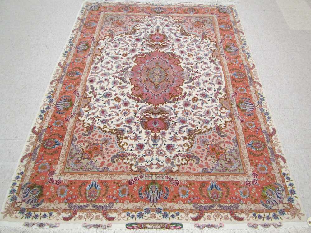 Appraisal: EXTRA FINE PERSIAN TABRIZ SILK AND WOOL AREA RUG hand