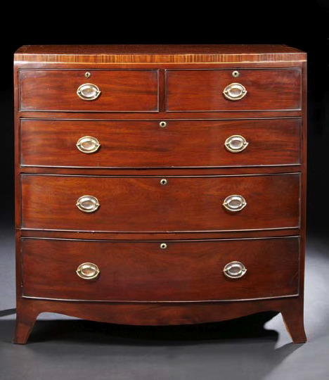 Appraisal: Regency Mahogany Bowfront Chest early th century and later the