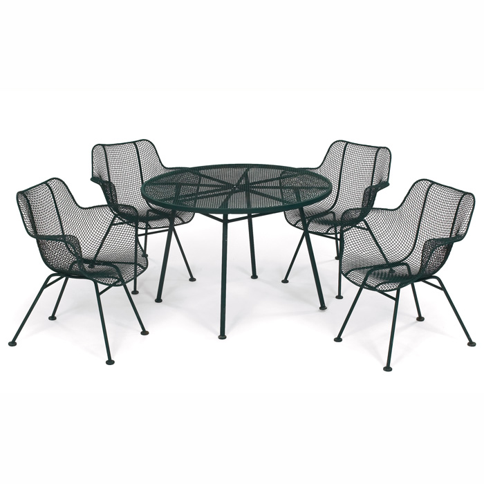 Appraisal: Russell Woodard Sculptura outdoor dining set s table and four