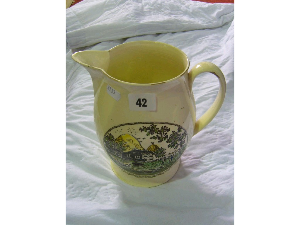 Appraisal: An early th century cream ware jug with printed and