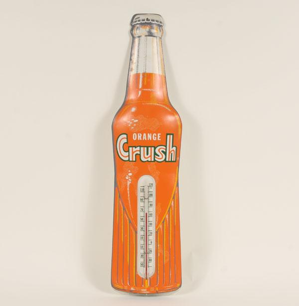 Appraisal: Orange Crush soda metal advertising thermometer No H x W