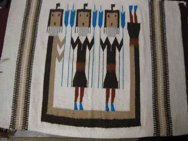 Appraisal: Indian Saddle Blanket pair of warriors '' x ''