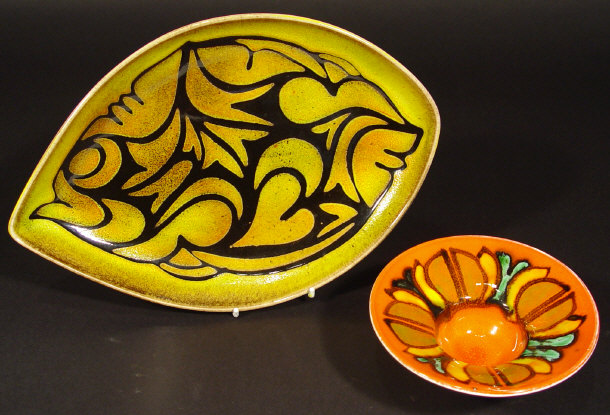 Appraisal: Poole Pottery Delphis bowl and an oval Aegean plate each