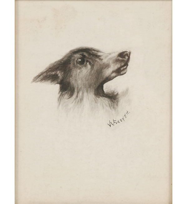 Appraisal: William Forsyth American - sketch of a collie graphite on