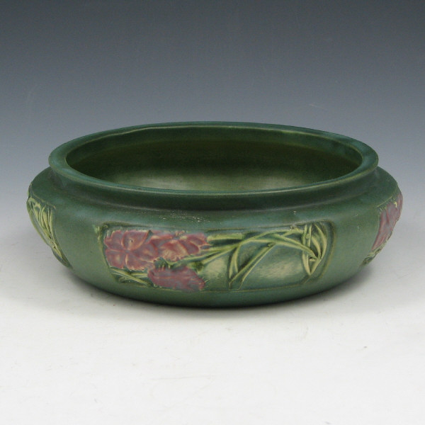 Appraisal: Roseville Rosecraft Panel bowl in green with fuchsia-colored flowers Marked