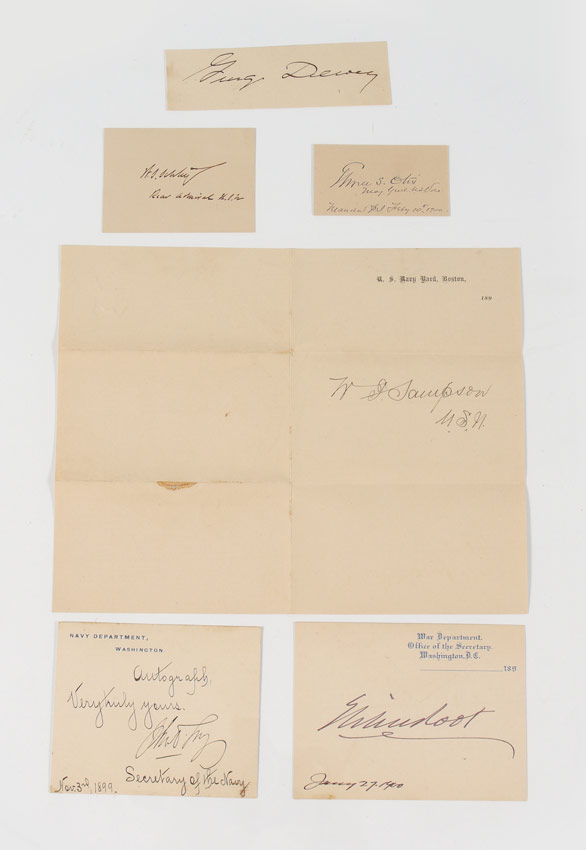 Appraisal: SPANISH AMERICAN WAR ERA MILITARY AUTOGRAPHS signatures to include Admiral