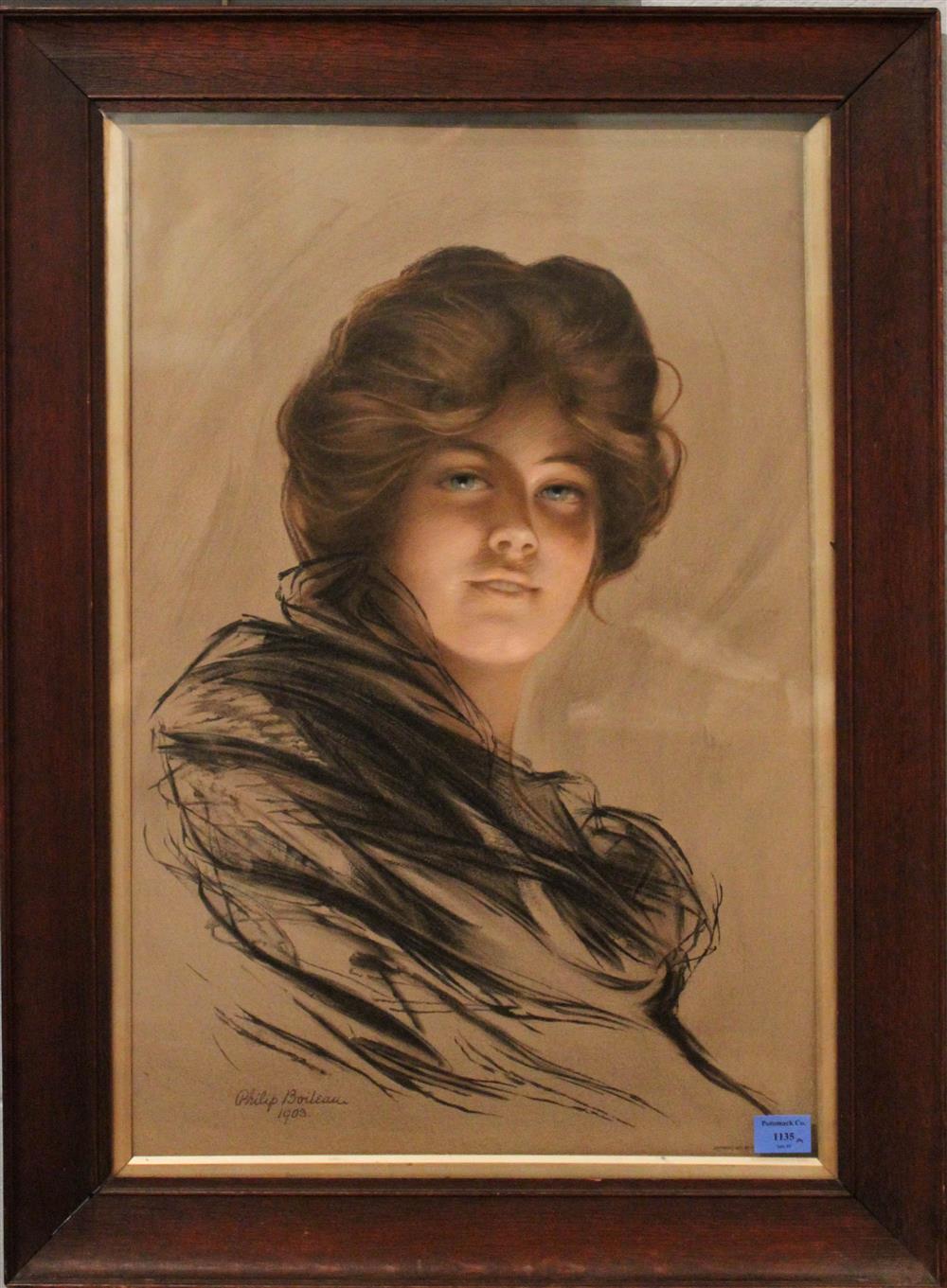 Appraisal: PHILIP BOILEAU - PORTRAIT OF A WOMAN Pastel x in