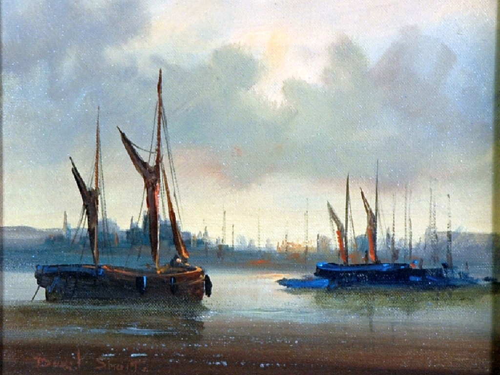 Appraisal: DAVID SHORT b OIL ON CANVAS A PAIR Coastal scenes