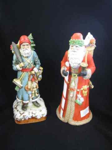 Appraisal: Bisque Santa Figurines with Music Boxes