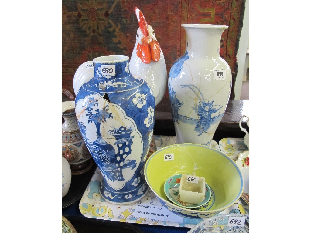 Appraisal: Two Chinese vases a bowl etc def