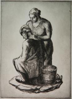 Appraisal: Richard Hood etching and drypoint Richard Hood American - -