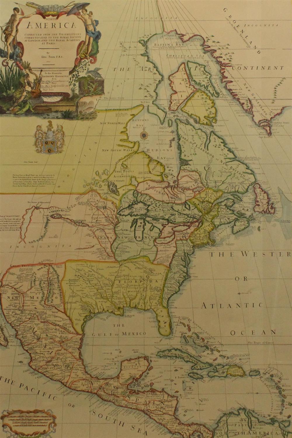 Appraisal: SENEX JOHN FACSIMILE MAP NORTH AMERICA CORRECTED FROM THE OBSERVATIONS