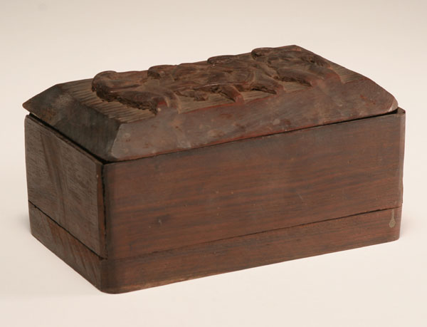 Appraisal: Robert Lohman American - modernist figures in relief carved box